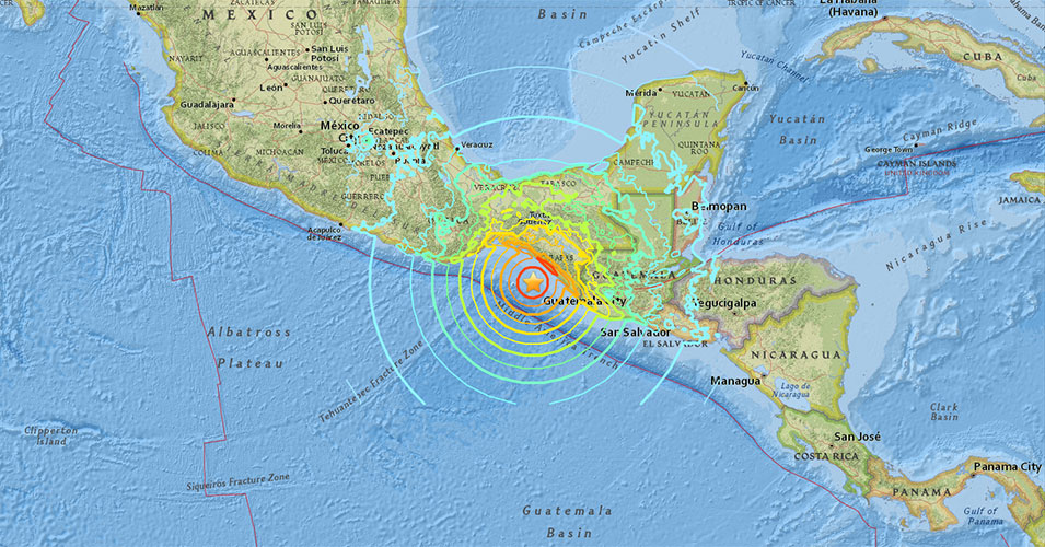 warning travel map 2019 Mexico wave projected tsunami Pacific toward Islands