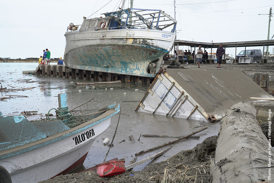 Nuku'alofa boat harbour after tsunamis