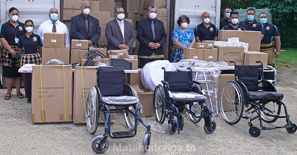 LDS church donates container full of wheelchairs and walking aids