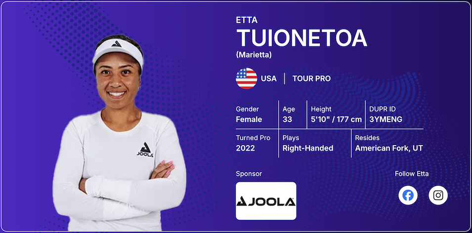 Tongan-American Etta Tuionetoa hitting gold in pro-pickleball